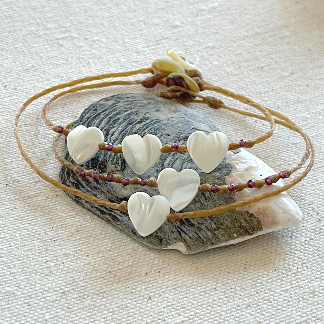 Mother of Pearl Heart Beach Anklet