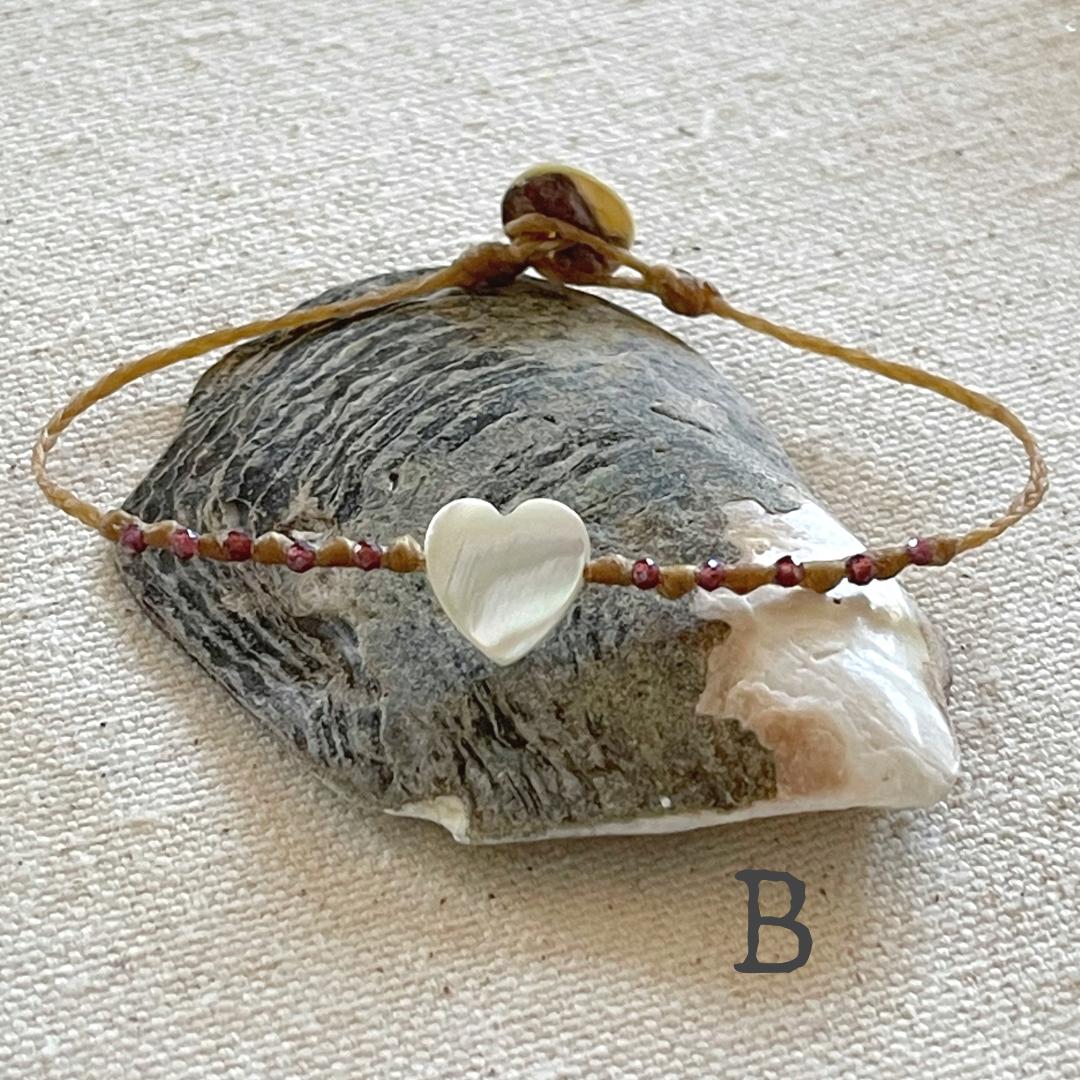 Mother of Pearl Heart Beach Anklet