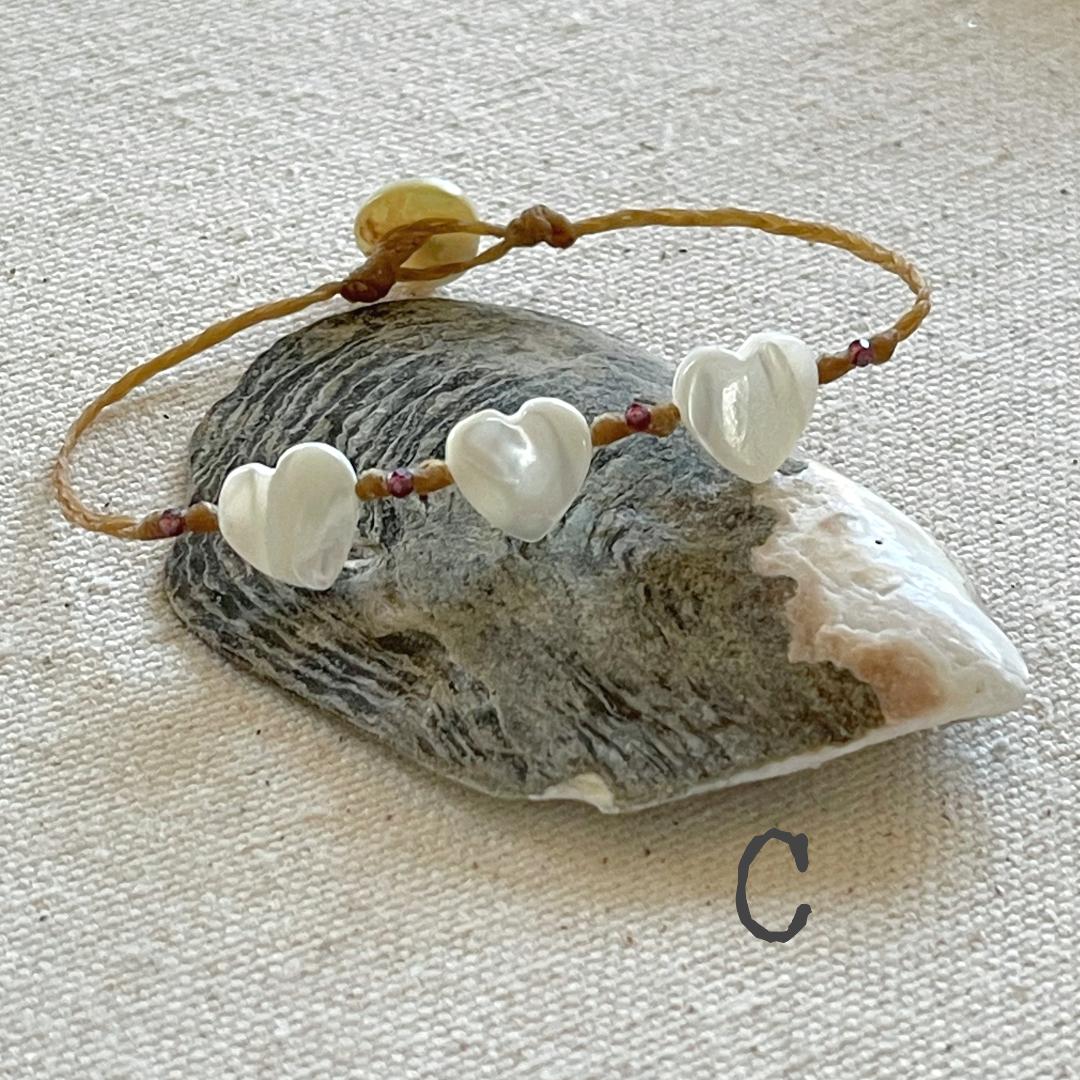 Mother of Pearl Heart Beach Anklet