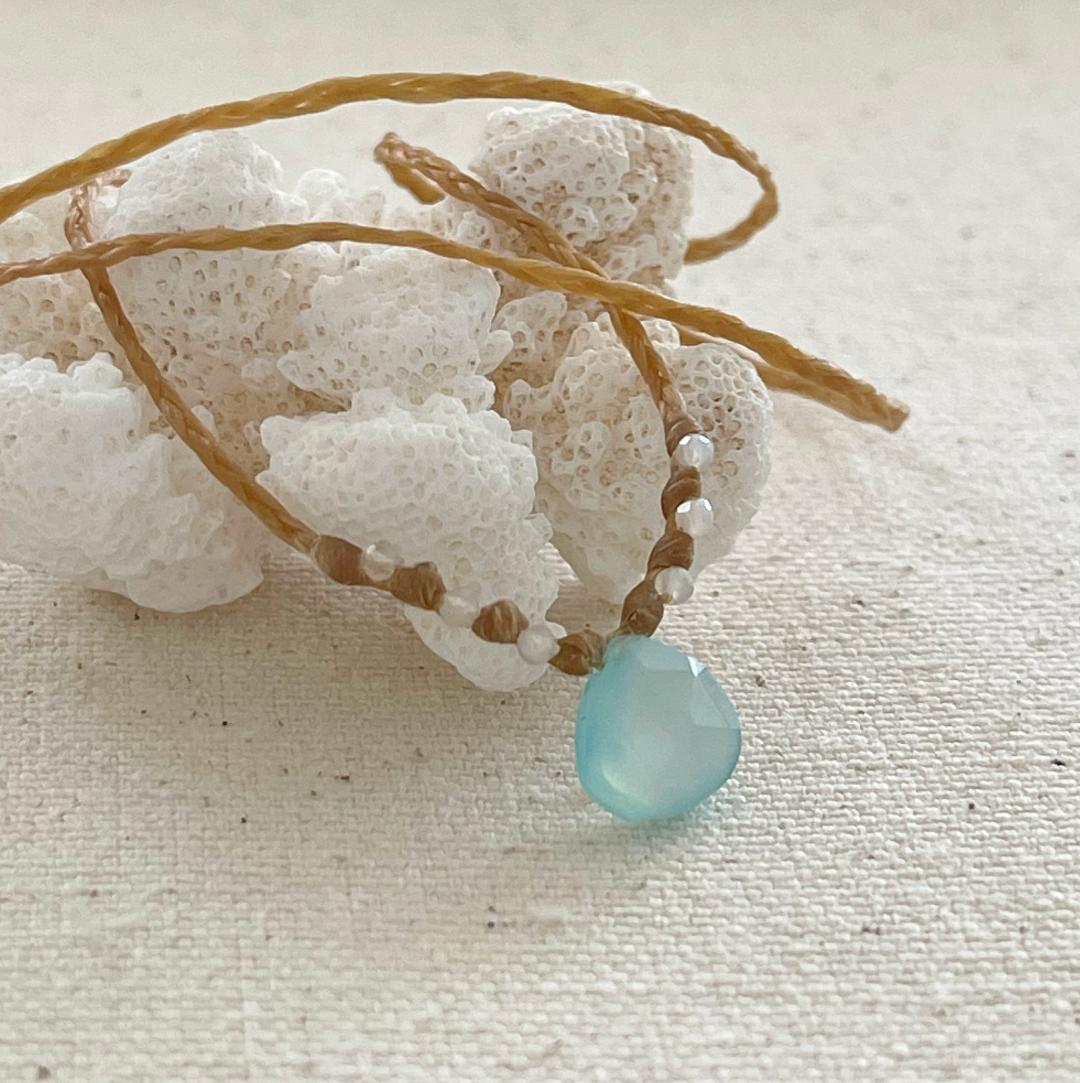 Aqua Chalcedony Beach Necklace