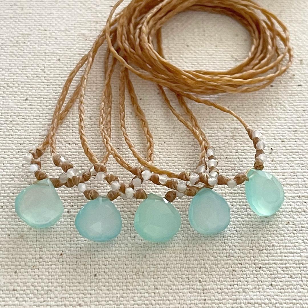 Aqua Chalcedony Beach Necklace