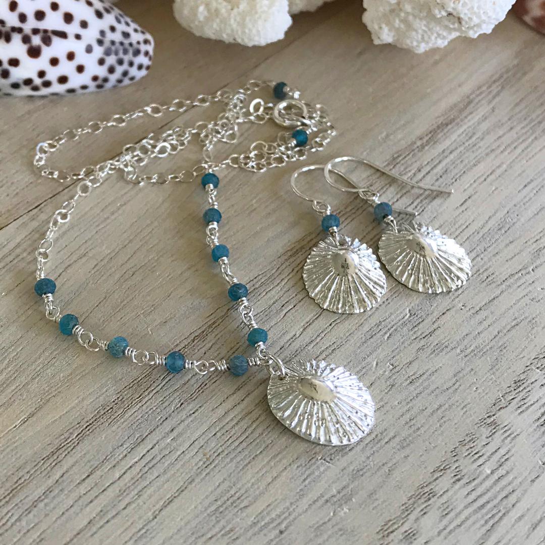 Fine Silver Limpet Shell Dangle Earrings