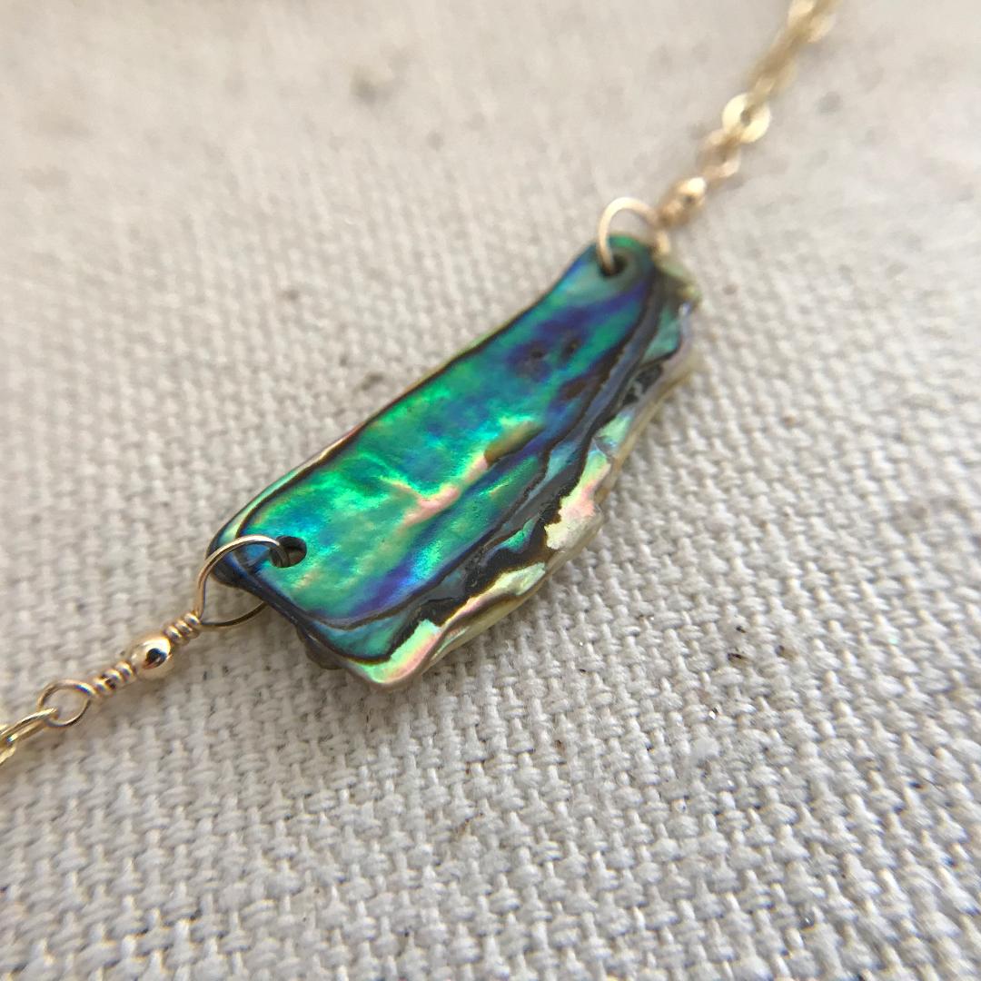Abalone Shell Necklace 14K Gold-filled Chain