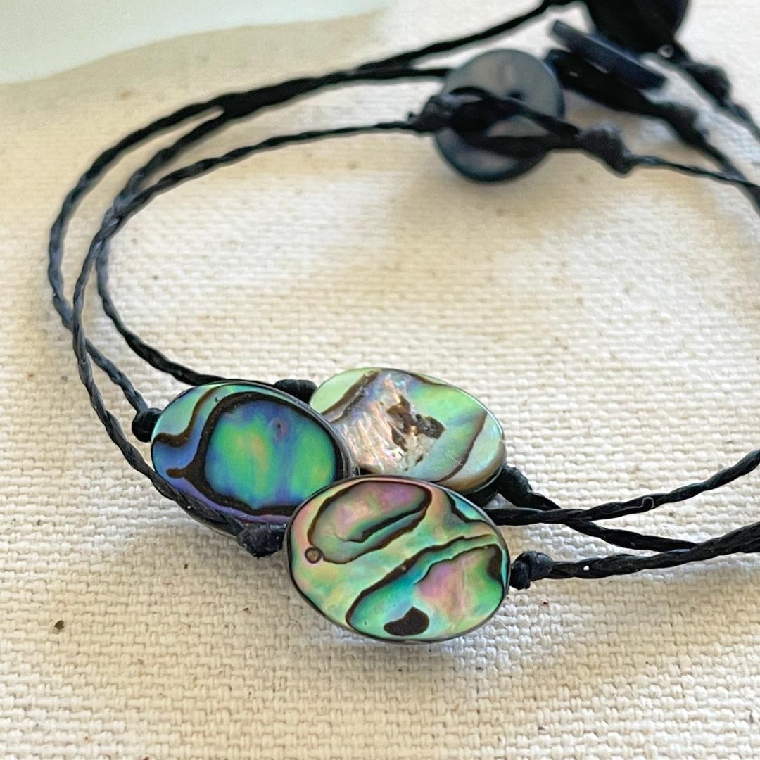 Oval Abalone Shell Beach Bracelet