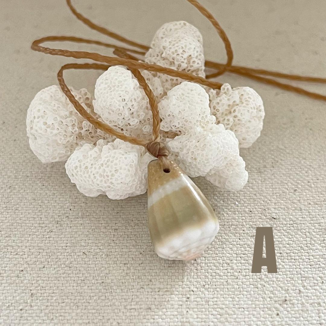 Seashell Beach Necklaces. Hawaiian cone shells simply strung on waxed cord.