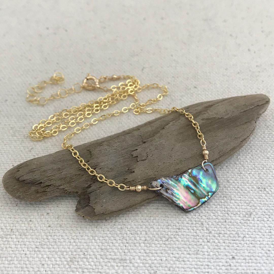 14K Gold-Filled Abalone Shell Necklace #2