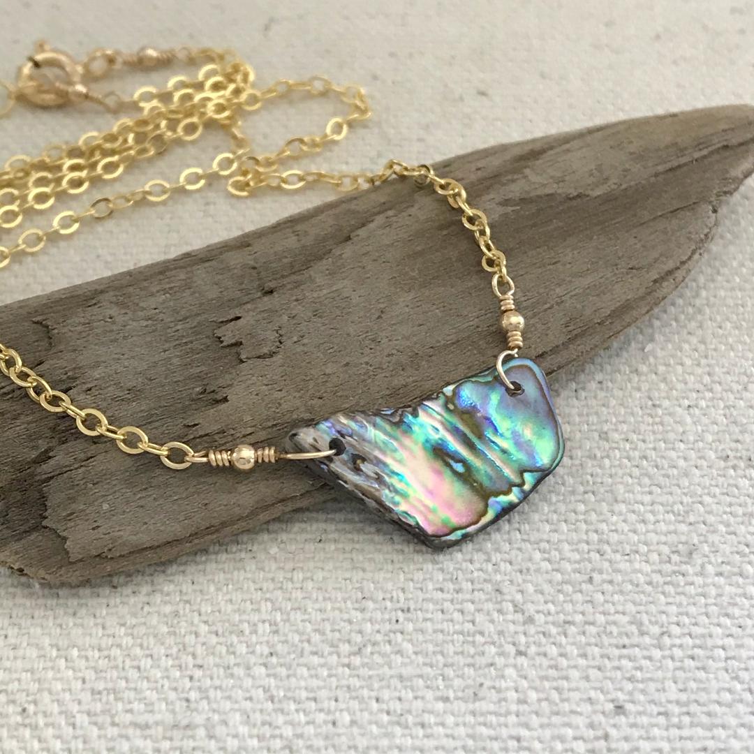 14K Gold-Filled Abalone Shell Necklace #2