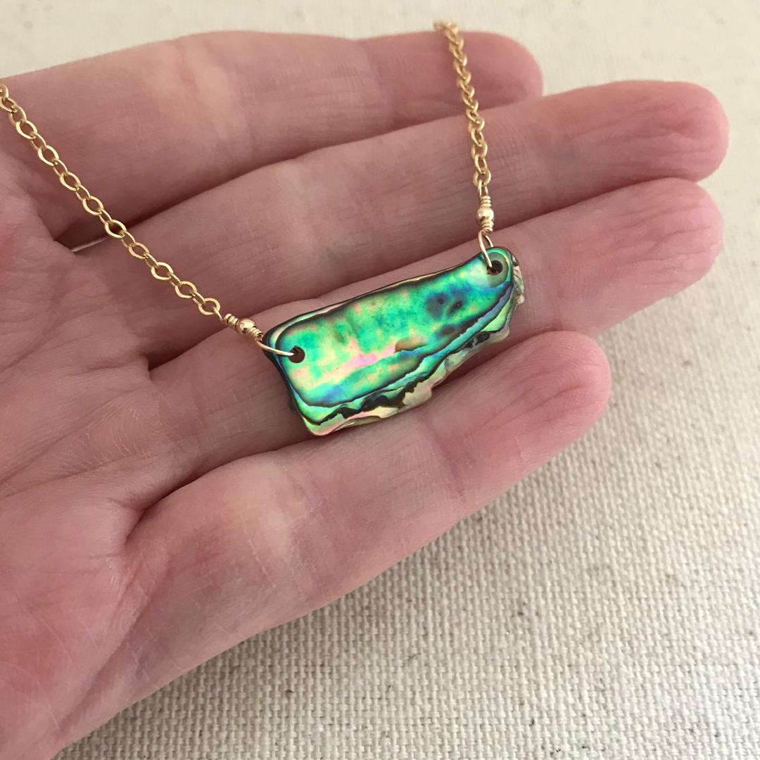 Abalone Shell Necklace 14K Gold-filled Chain