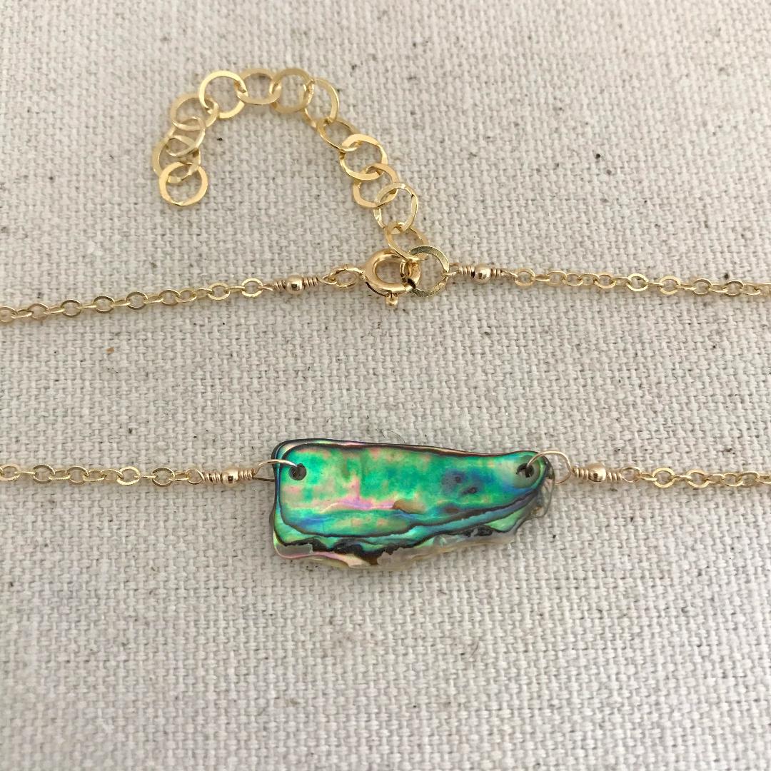 Abalone Shell Necklace 14K Gold-filled Chain