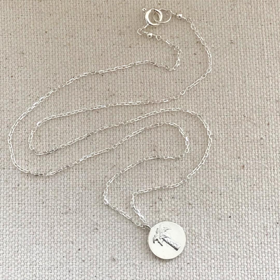 Sterling Silver Palm Tree Charm Necklace