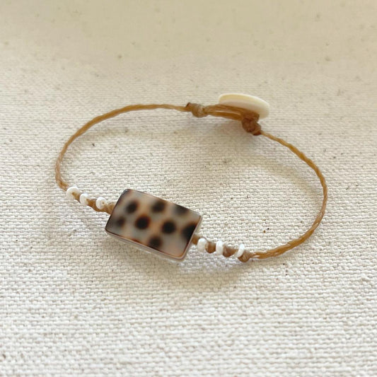 Tiger Cowrie Shell Beach Bracelet