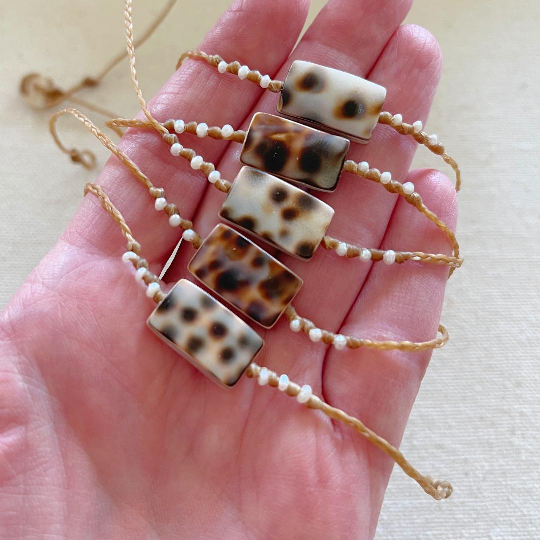 Tiger Cowrie Shell Beach Choker Necklace