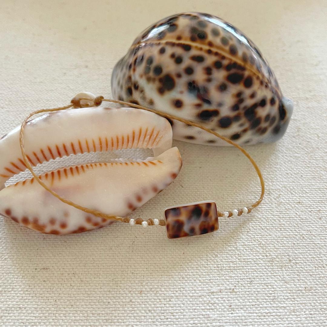 Tiger Cowrie Shell Beach Anklet