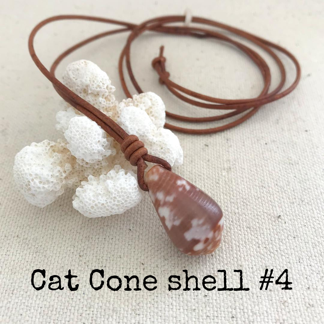 Adjustable Leather Seashell Necklaces